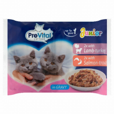 PARTNER IN PET FOOD HUNG.KFT PreVital Junior teljes értékű állateledel kölyökmacskák számára szószban 4 x 100 g macskaeledel
