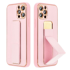 Partnertele BŐR tok Kickstand IPHONE 15 PLUS rózsaszínhez tok és táska