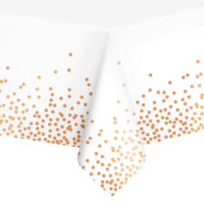 Party asztalterítő fehér, rosegold konfetti mintával 137x274cm lakástextília