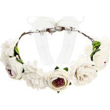 Party Deco Fejdísz Virággal Műanyag 17cm Fehér (5900779130852) jelmez
