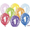 Party Deco Lufi - 30 cm, 6 Darab/Csomag, 1st Birthday Metál, Vegyes Színek (PARX1559)
