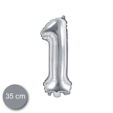  Party évszámos fólialufi ezüst színű 1-es 35cm party kellék