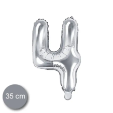 Party évszámos fólialufi ezüst színű 4-es 35cm party kellék