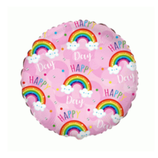  Party fólialufi szivárványos happy birthday felirattal party kellék