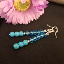  Party fülbevaló, kristály és Türkinit /6/ fülbevaló