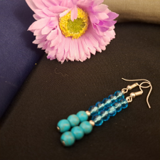  Party fülbevaló, kristály és Türkinit 6 cm-es fülbevaló