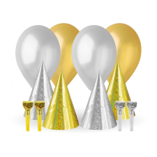 PARTY Gold-Silver, Arany-Ezüst party szett 12 db-os jelmez