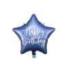 PartyDeco fólia lufi, mélykék, csillag, 40cm