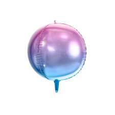 PartyDeco Fólia Lufi - Ombre Gömb - Lila és Kék, 35 cm party kellék