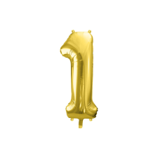 PartyDeco fólia szám lufi, 1, világos arany, 72 cm party kellék