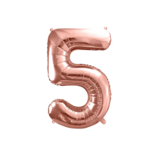 PartyDeco fólia szám lufi, 5, rose gold, 86 cm party kellék