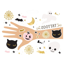 PartyDeco Ideiglenes tetoválás BOO!, mix (1 pkt / 12 db.) dekorációs kellék