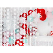PartyDeco Partyfüggöny Csillag Műanyag 100x245cm Ezüst (511149) party kellék