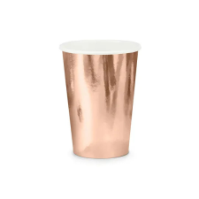 PartyDeco pohár, papír, rose gold, 220 ml, 6db party kellék