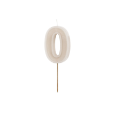 PartyDeco számgyertya, homokszín, 6 cm, 0 sütés és főzés