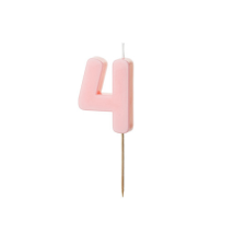 PartyDeco számgyertya, világos rózsaszín, 5,5 cm, 4 sütés és főzés