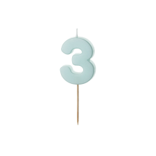 PartyDeco számgyertya, világoskék, 5,5 cm, 3 sütés és főzés