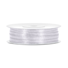 PartyDeco Szatén szalag fehér 3mm/50m szalag, zsinór
