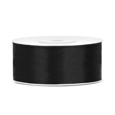 PartyDeco Szatén szalag fekete 25mm/25m szalag, zsinór