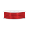 PartyDeco Szatén szalag piros 3mm/50m