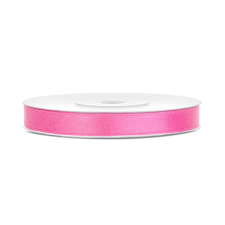 PartyDeco Szatén szalag rózsaszín 6mm/25m szalag, zsinór