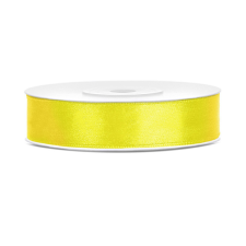 PartyDeco Szatén szalag sárga 12mm/25m szalag, zsinór