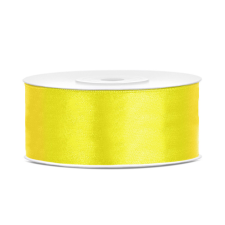 PartyDeco Szatén szalag sárga 25mm/25m szalag, zsinór