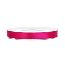 PartyDeco Szatén szalag sötét rózsaszín 6mm/25m szalag, zsinór