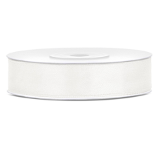 PartyDeco Szatén szalag világos krémszín 12mm/25m szalag, zsinór