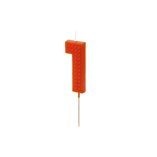 PartyDeco születésnapi lego gyertya, 1, piros, 6cm party kellék