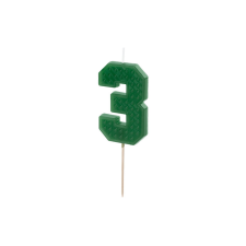 PartyDeco születésnapi lego gyertya, 3, zöld, 6cm sütés és főzés