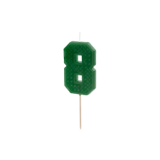 PartyDeco születésnapi lego gyertya, 8, zöld, 6cm sütés és főzés