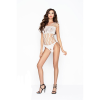 Passion pántos-hálós, alul nyitott body (fehér)