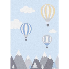 Pasztel gyerekszőnyeg D728A_SFI44 kék-szürke, hőlégballon mintás 160x230 cm lakástextília