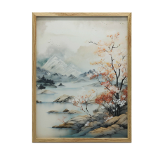 PASZTELLSZÍN NYUGTATÓ FAKERETES FALI PLAKÁT 30x40 CM grafika, keretezett kép