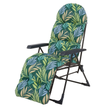 Patio Patio Samar Plus összecsukható kerti szék lábtartóval zöld levelek kerti bútor
