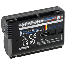 PATONA Nikon EN-EL15C kompatibilis, 2600 mAh, Li-Ion, Platinum USB-C digitális fényképező akkumulátor