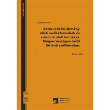 PÁTRIA Kereskedelmi okmány állati melléktermékek és származtatott termékek Magyarországon belül történő szállításához 50x3 lapos D.MG.4-30/V nyomtatvány