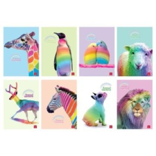 Pátria Nyomda Pigna: Animal Rainbow négyzetrácsos füzet, A4 - többféle füzet