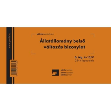 Pátria Nyomtatvány Állatállomány belső változás bizonylat 25x4 lapos tömb 203x102 mm nyomtatvány