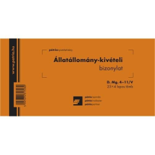 Pátria Nyomtatvány Állatállomány kivételi bizonylat 25x4 lapos tömb 203x102 mm nyomtatvány