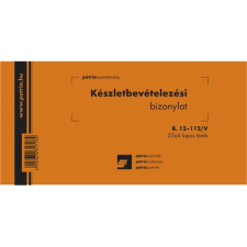 Pátria Nyomtatvány Készletbevételezési bizonylat 2 tételes 25x4 lapos tömb 203x102 mm nyomtatvány