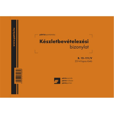 Pátria Nyomtatvány Készletbevételezési bizonylat 8 tételes 25x4 lapos tömb A/5 fekvő nyomtatvány