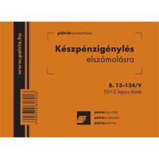 Pátria Nyomtatvány Készpénzigénylés elszámolásra 50x2 lapos tömb A/6 fekvő -i nyomtatvány