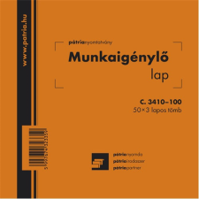 Pátria Nyomtatvány Munkaigénylő lap 50x3 lapos tömb 140x140 mm nyomtatvány