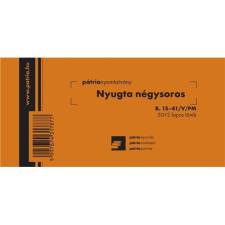 Pátria Nyomtatvány Nyugta (négysoros) 50x2 lapos tömb nyomtatvány