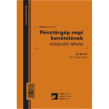 Pátria Nyomtatvány Pénztárgép napi bevételének módosító tételei 25x2 lapos tömb A/5 álló nyomtatvány