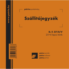 Pátria Nyomtatvány Szállítójegyzék 25x4 lapos tömb 140x140 mm nyomtatvány