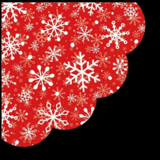 PAW Christrmas Snowflakes light red papírszalvéta dia 32cm, 12db-os papírárú, csomagoló és tárolóeszköz