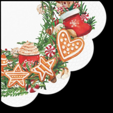  PAW Gingerbread Wreath papírszalvéta 32cm, 12 db-os papírárú, csomagoló és tárolóeszköz